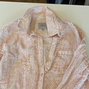 Rails Pink Leopard-Print Button-Down Shirt